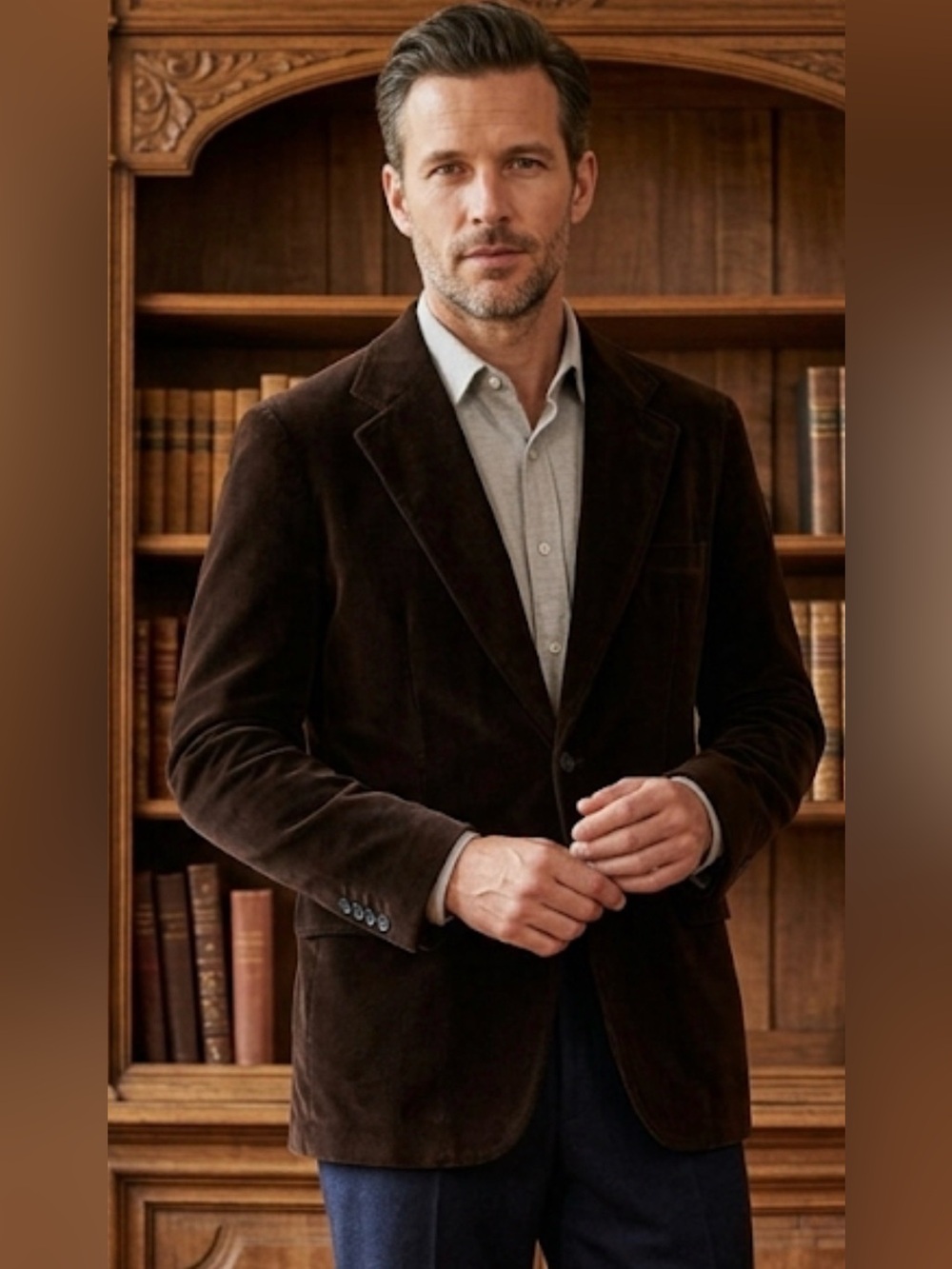 Machine Brown Velvet Sports Coat